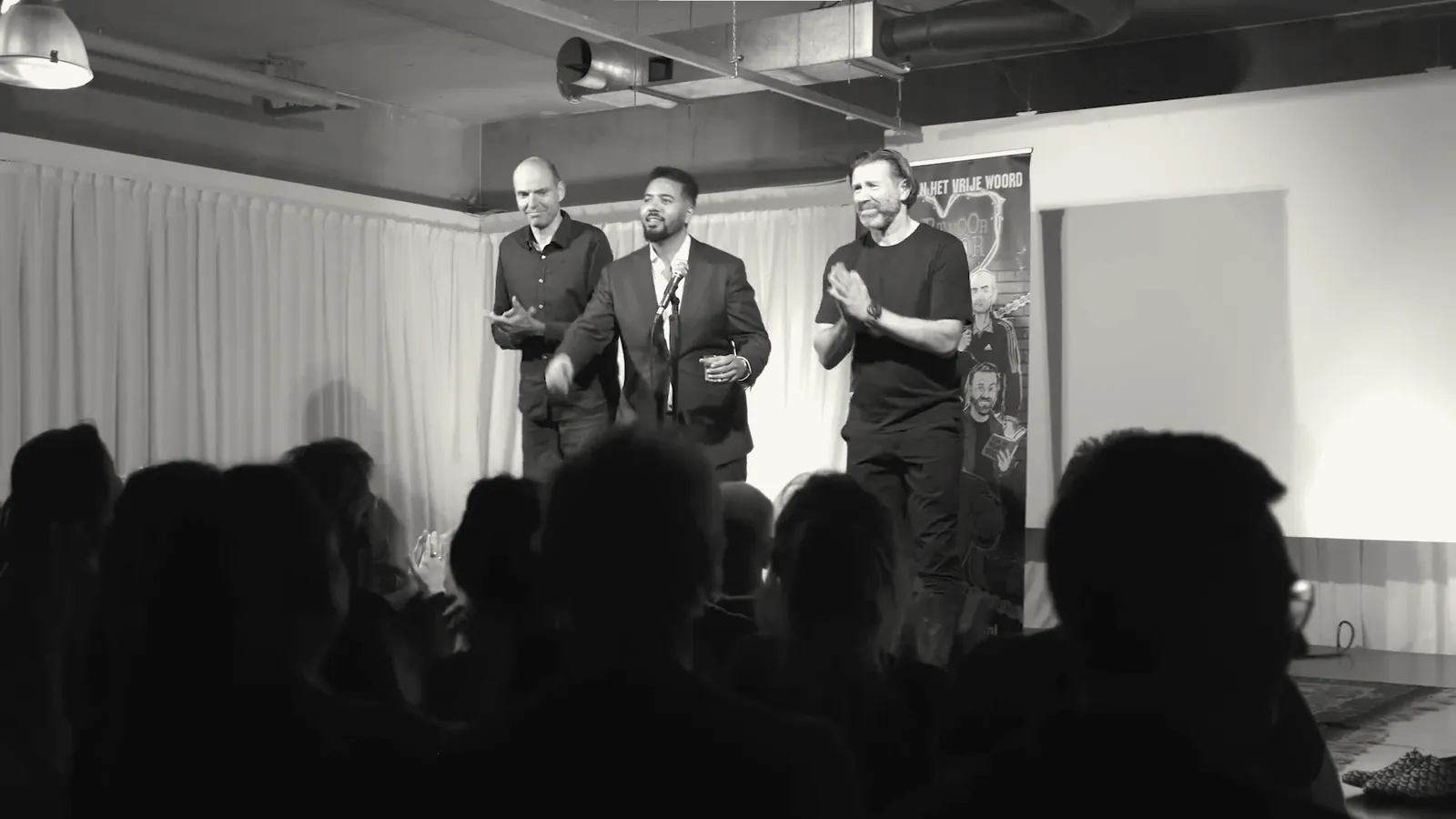 Wouter, Jonathan en Paul na een special.