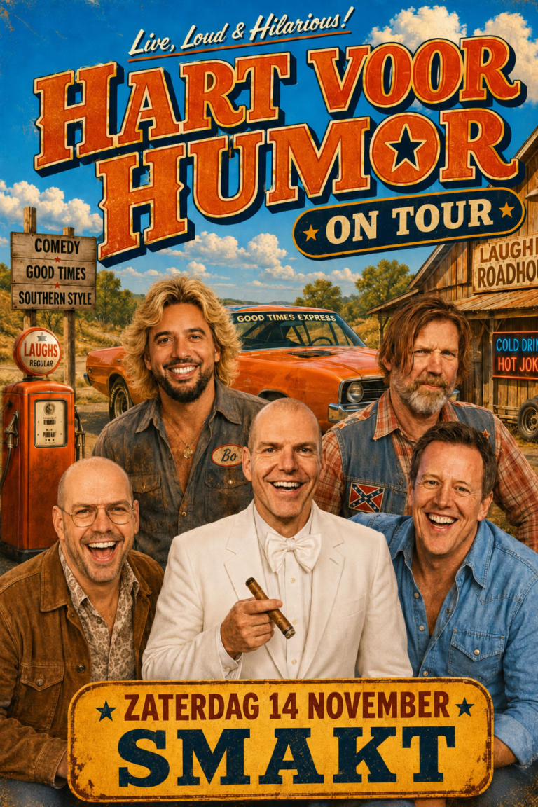 Flyer van Smakt: Hart voor Humor on Tour · Smakt · zaterdag 14 november
